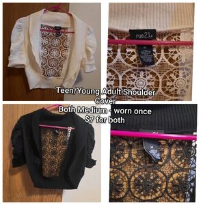 Rue21 Kids Lace Detail Cardigan - Black and White